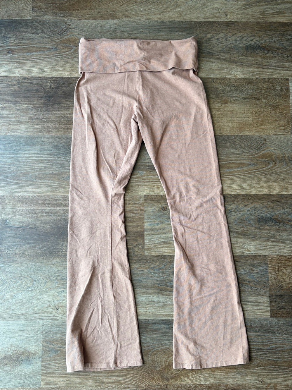 Forever 21 95% Cotton Fold-Over Waist Flare Pants